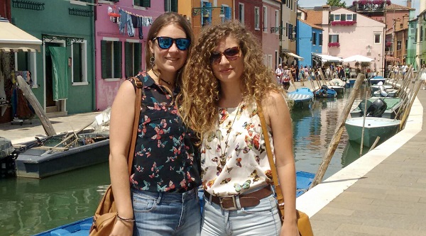 My sister and I visiting Burano and Murano in a day